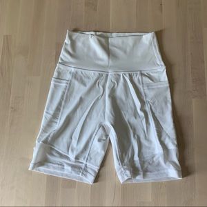 Aerie White High Waist Bike Shorts Chill Play Move